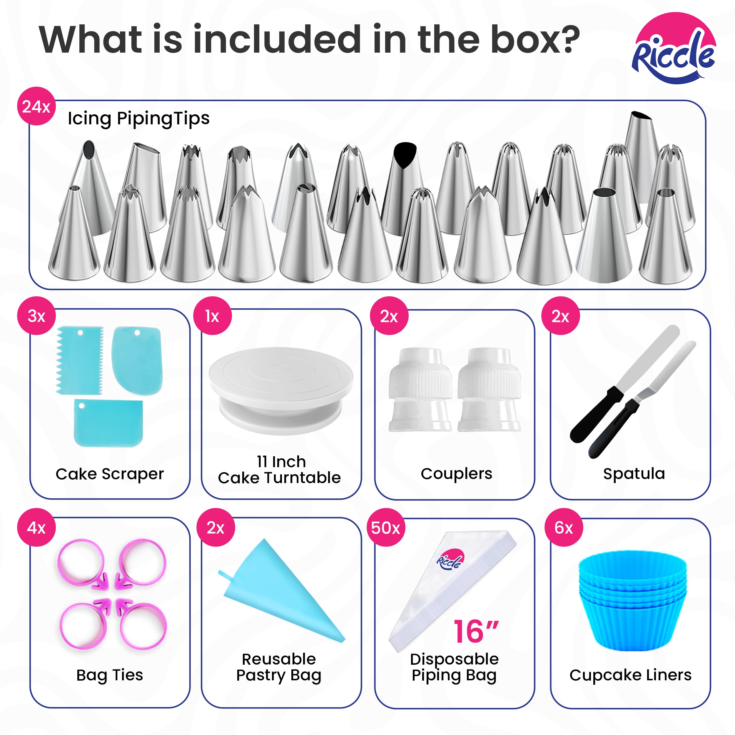 Riccle 2 cake spatulas for smooth frosting application