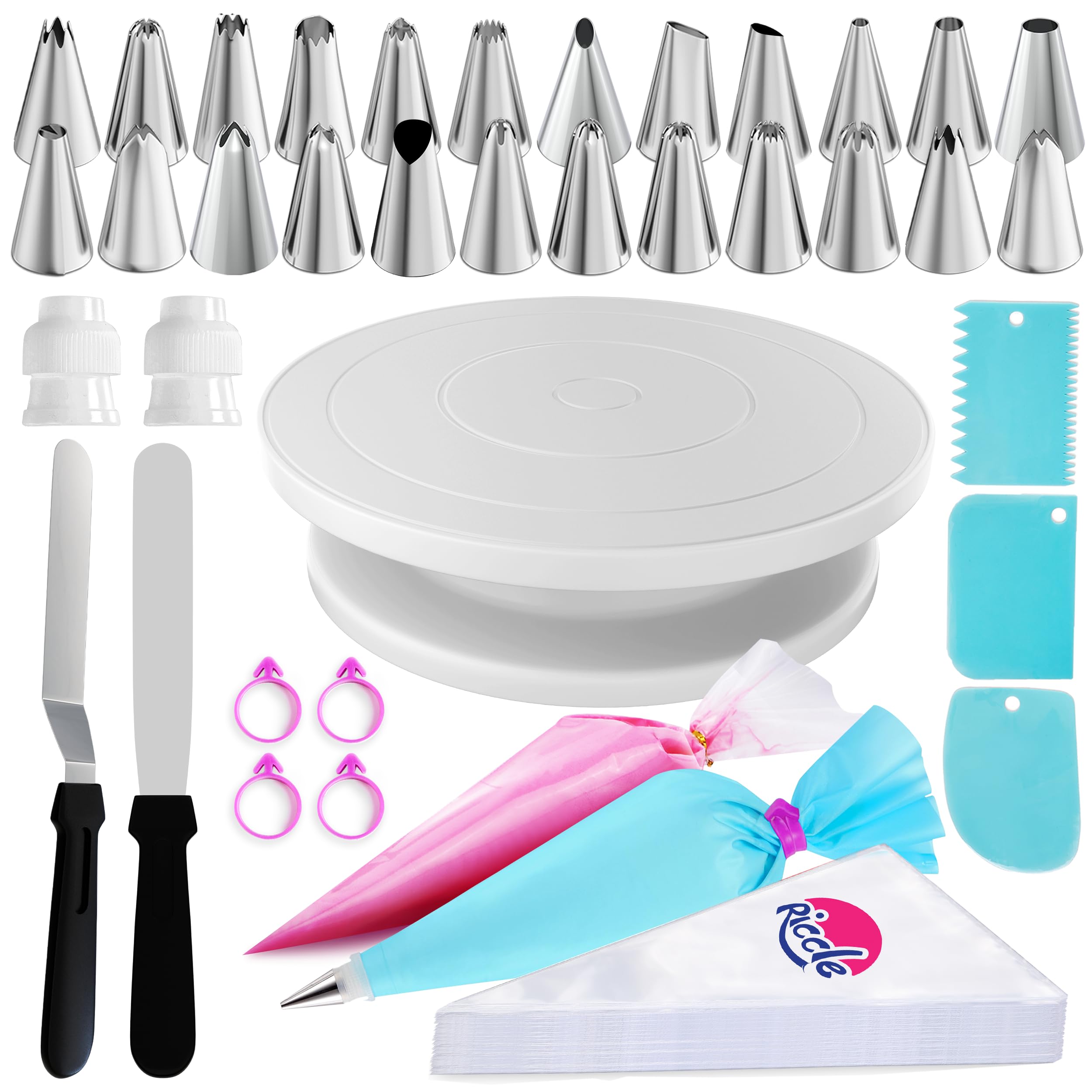 RICCLE cake decorating kit turntable for smooth icing application