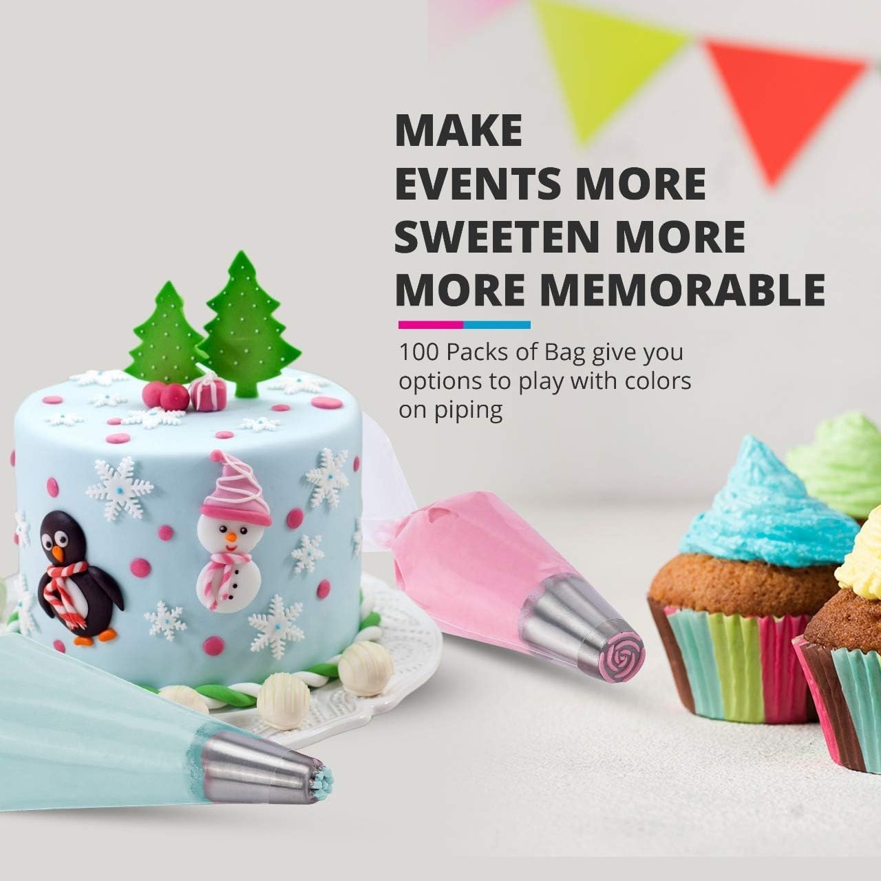 RICCLE bags support multi-color icing on cakes and pastries.