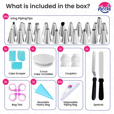 RICCLE disposable piping bags set for quick, clean piping