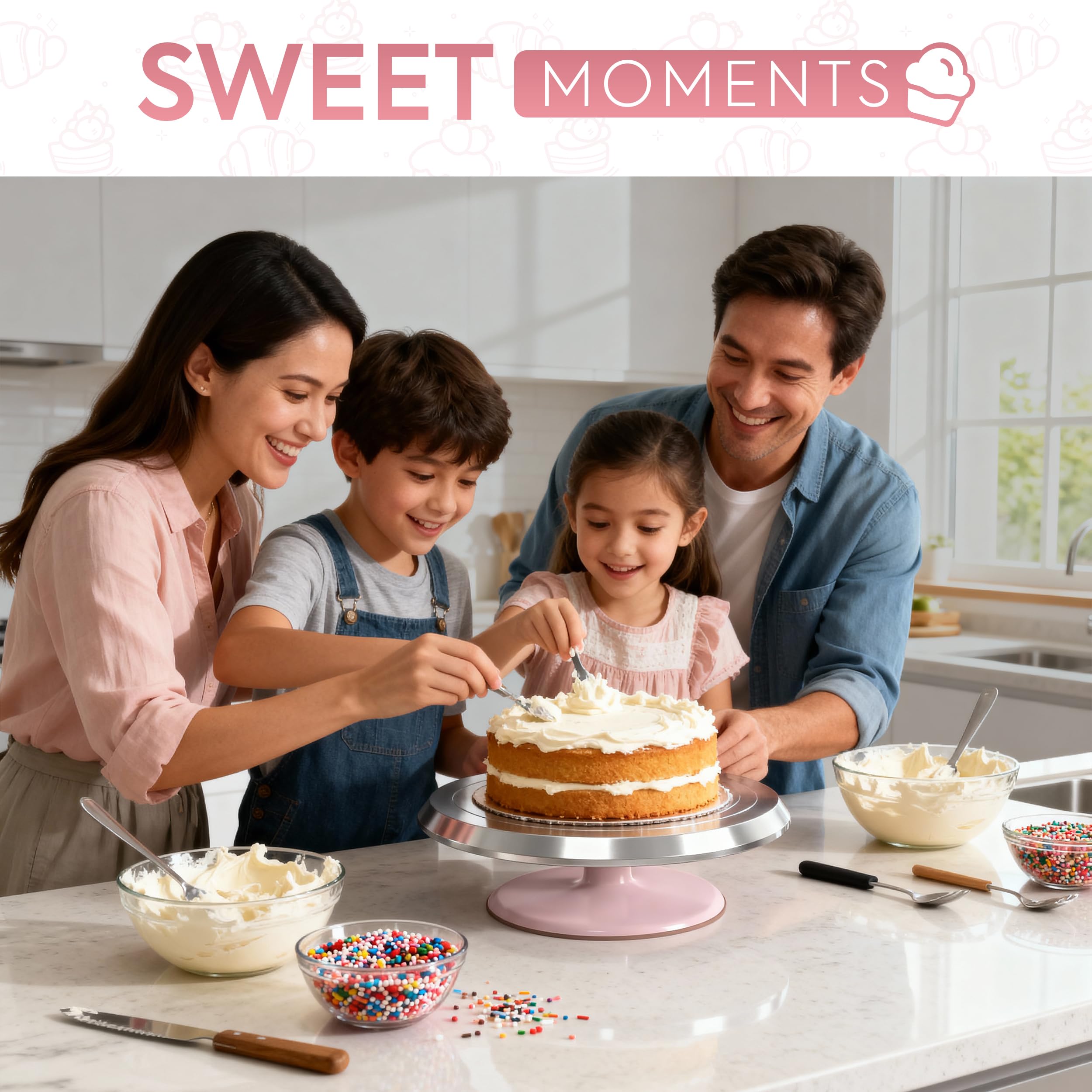 Riccle pink cake stand adds elegance to countertops and celebrations