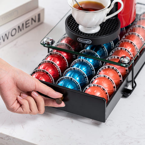 Rice Rat glass-top pods holder showcases tempered glass for durability and aesthetics.