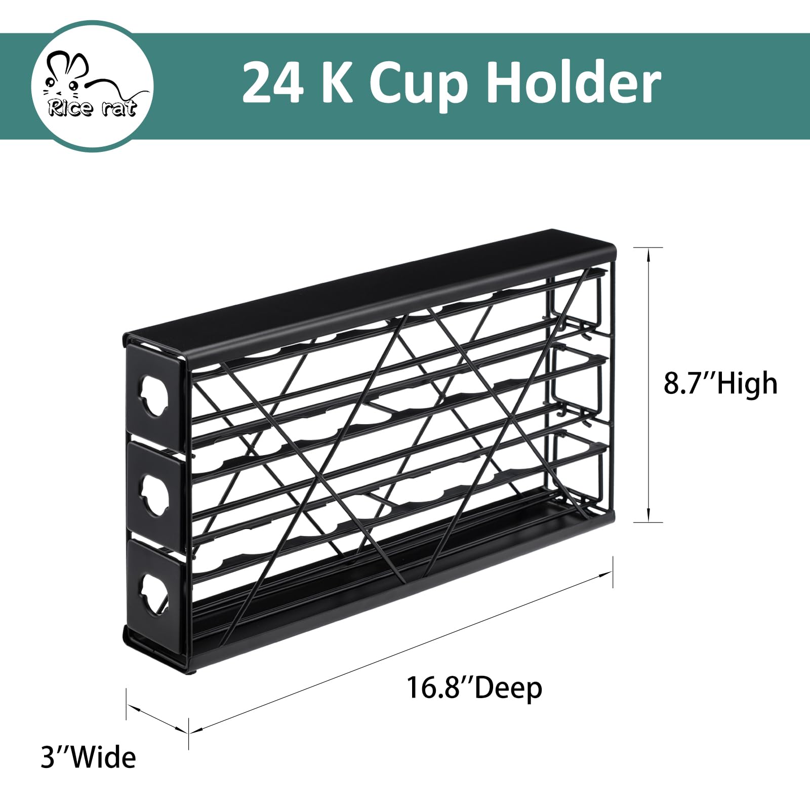 Three-tier Rice Rat holder provides easy pod access with ample capacity