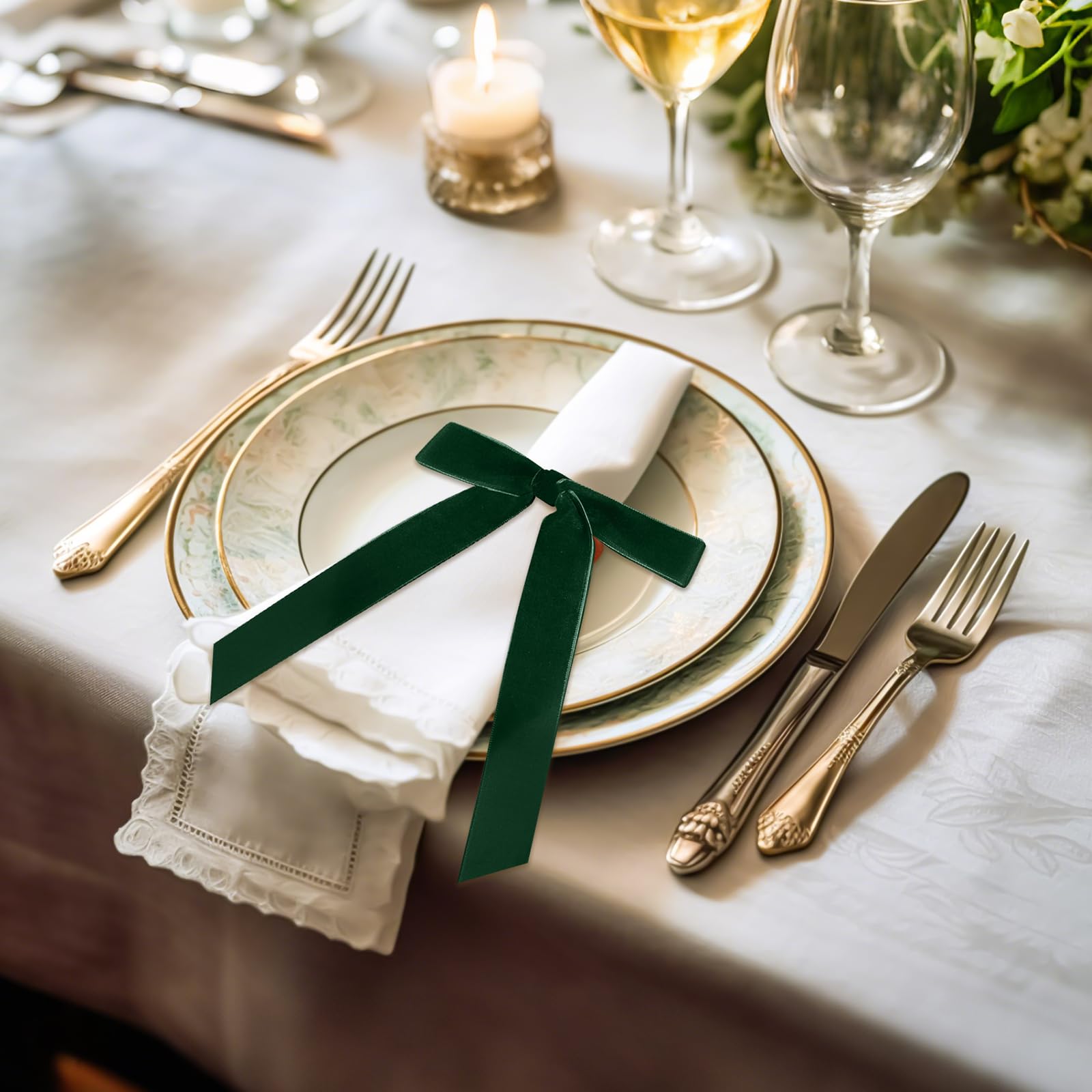 Riceshoot velvet bow napkin ring gift-worthy decor for occasions