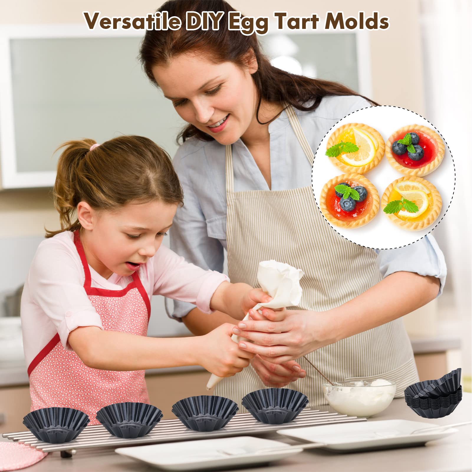 RichSC-PAN bottom diameter 1.7-inch egg tart mold provides precise portions.