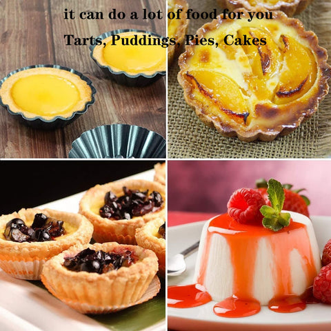 RichSC-PAN height 0.9-inch egg tart mold for compact pastries.
