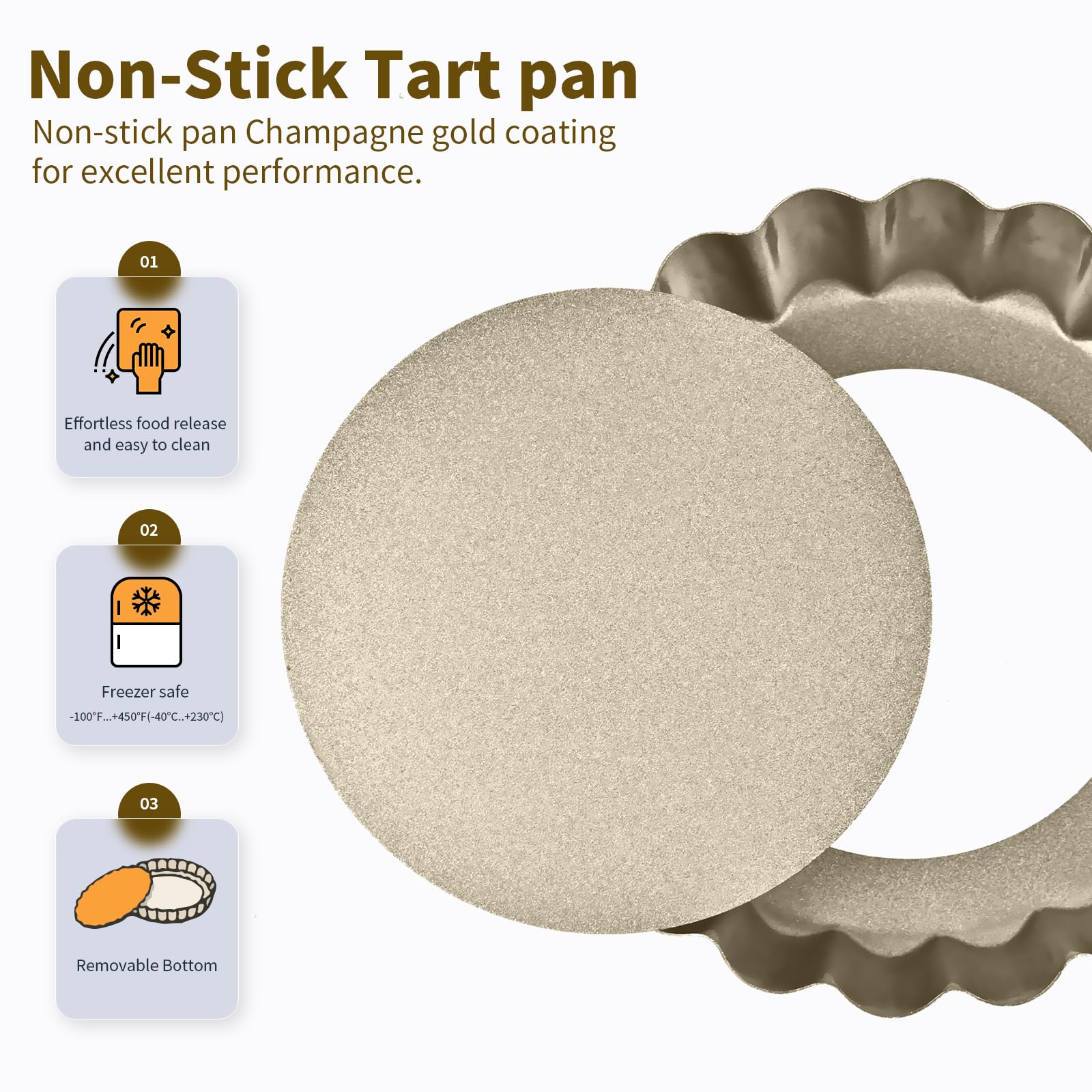 RICHSC-PAN tart pan with fluted edge enhances crust formation