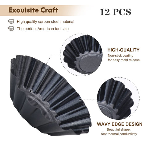 RichSC-PAN top diameter 3-inch egg tart mold for larger mini tarts.