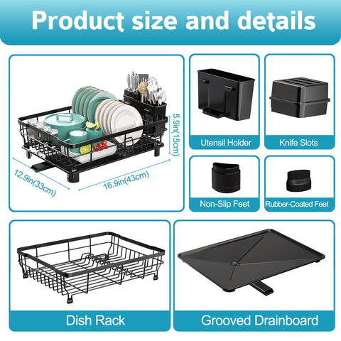 Ricobes anti-slip feet stabilize the rack on the counter.