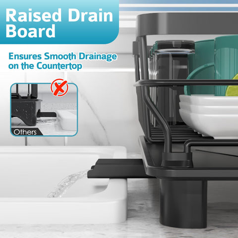 Ricobes removable utensil holder with bottom drain keeps cutlery dry.
