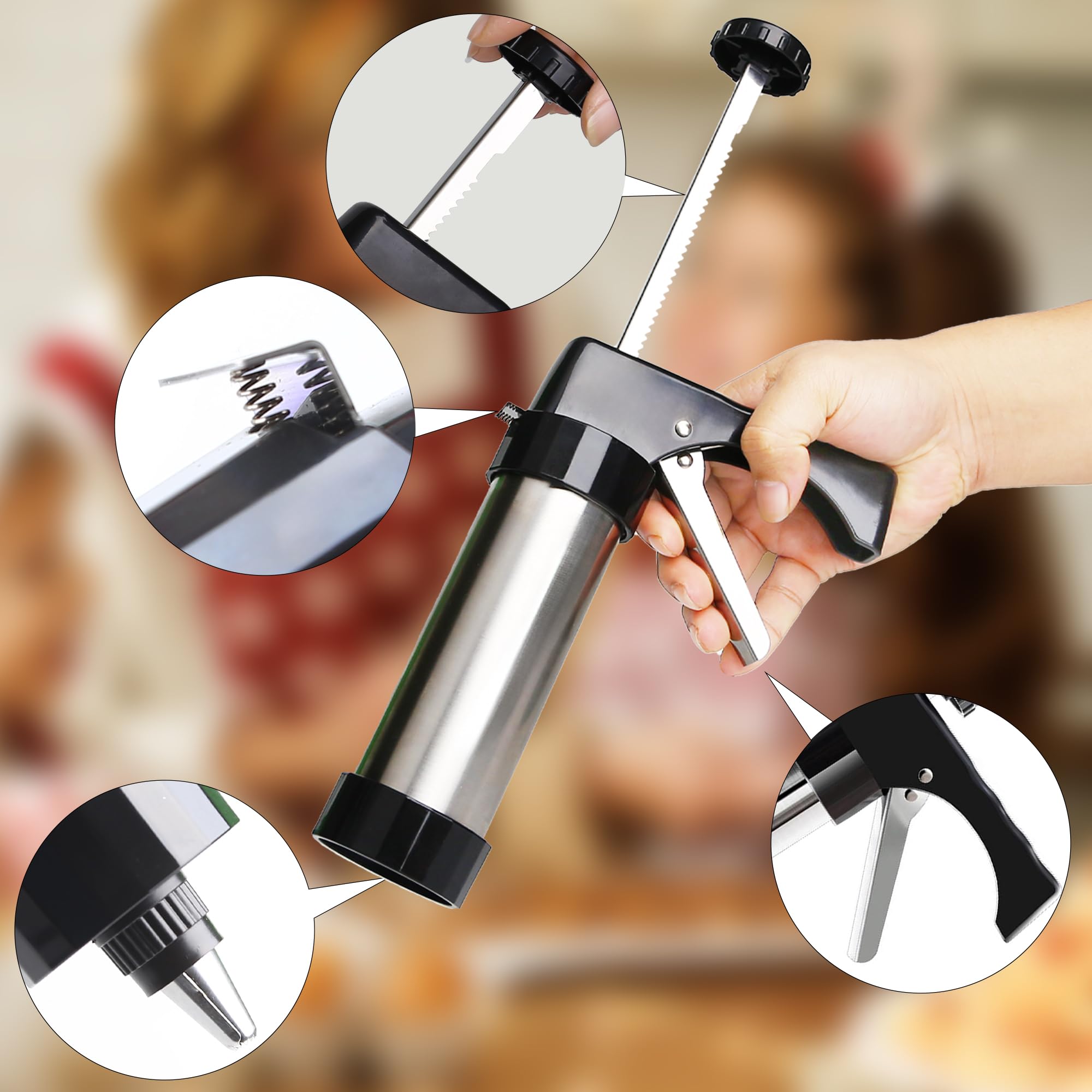 Ridanstian Spritz cookie press kit ergonomic handle reduces hand fatigue