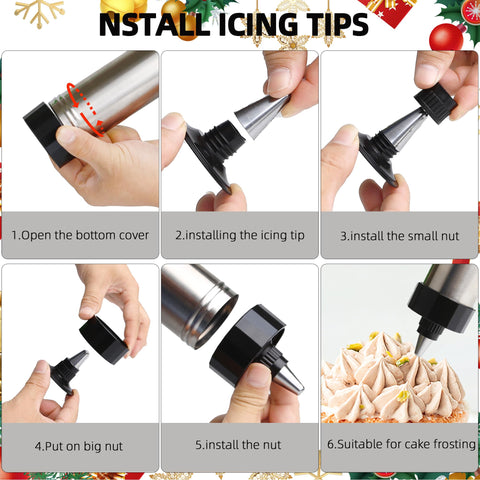 Ridanstian Spritz cookie press kit icing nozzles for elegant piping
