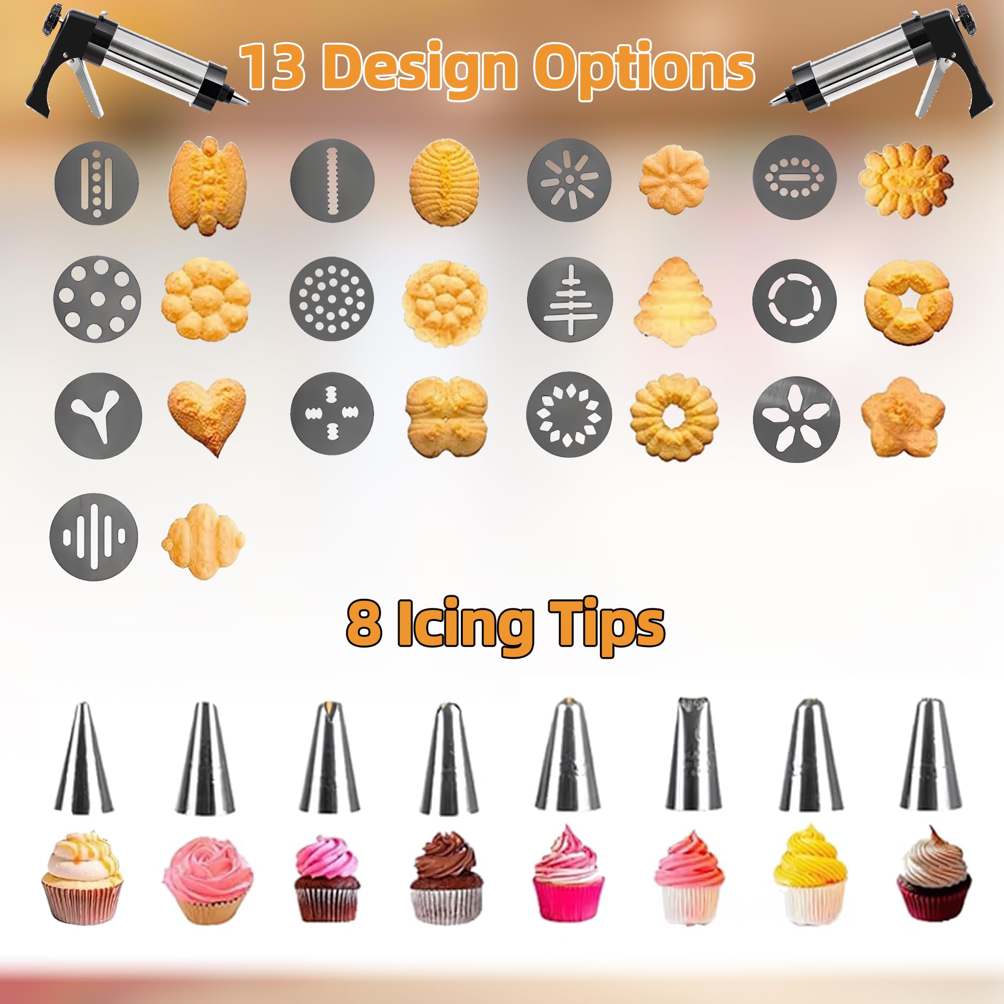 Ridanstian Spritz cookie press kit stainless steel design resists rust