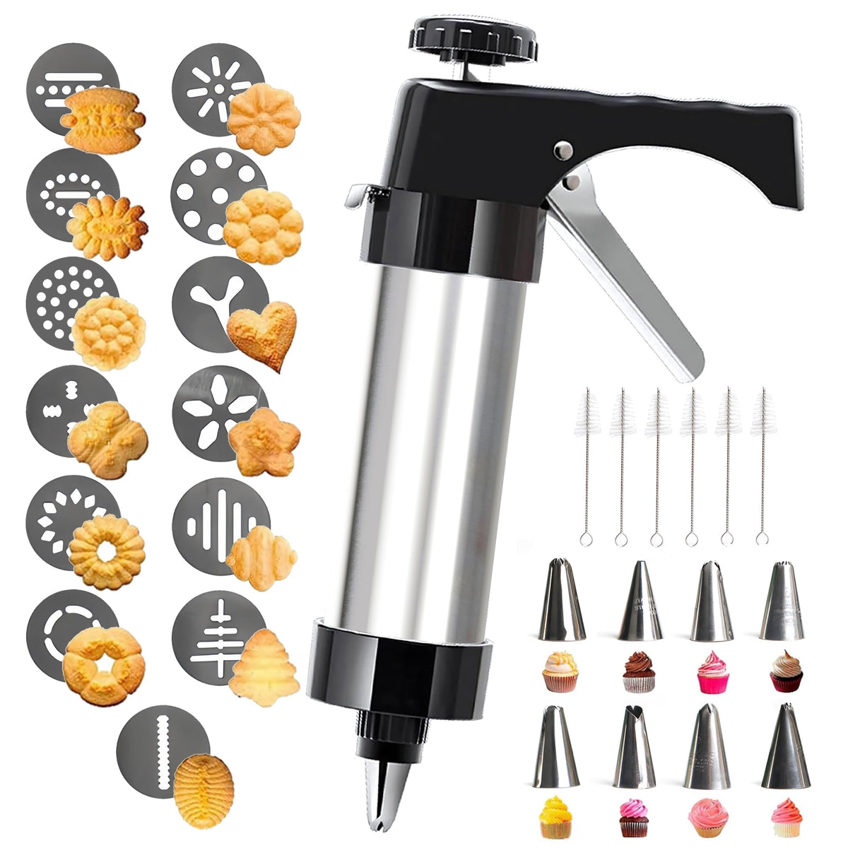 Ridanstian Spritz cookie press tube for smooth dough loading and precise cookie shapes
