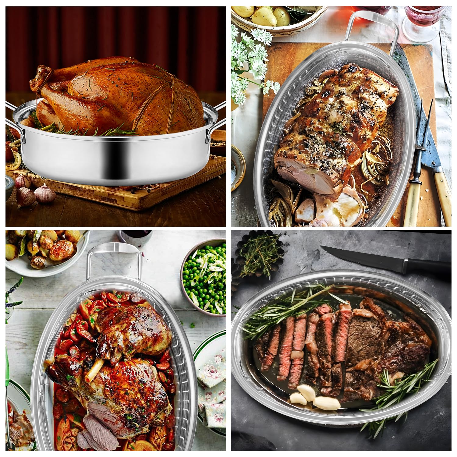 RIDGEPOLE large turkey or two chickens fits comfortably in the pan