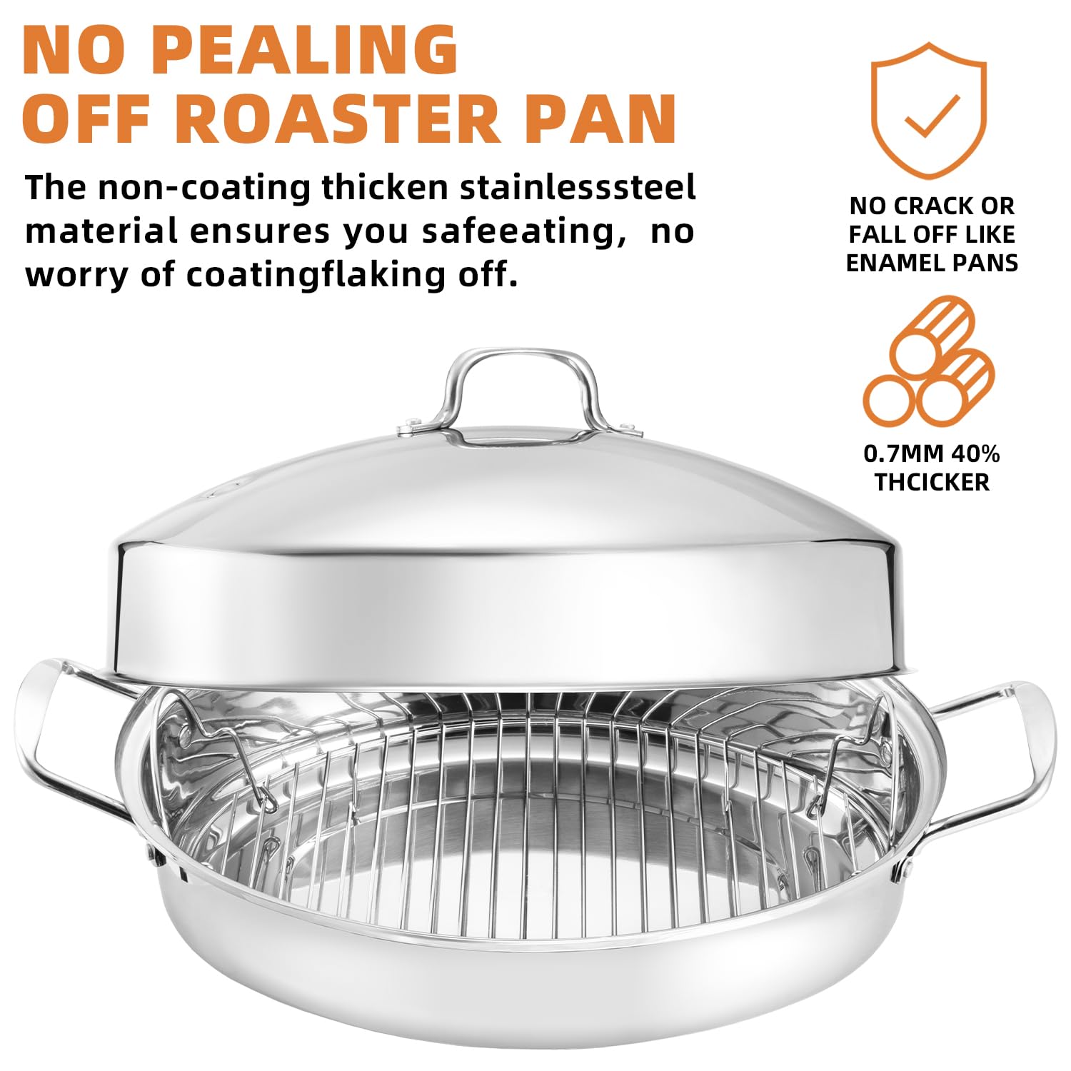RIDGEPOLE roaster lid securely fits to trap moisture during roasting