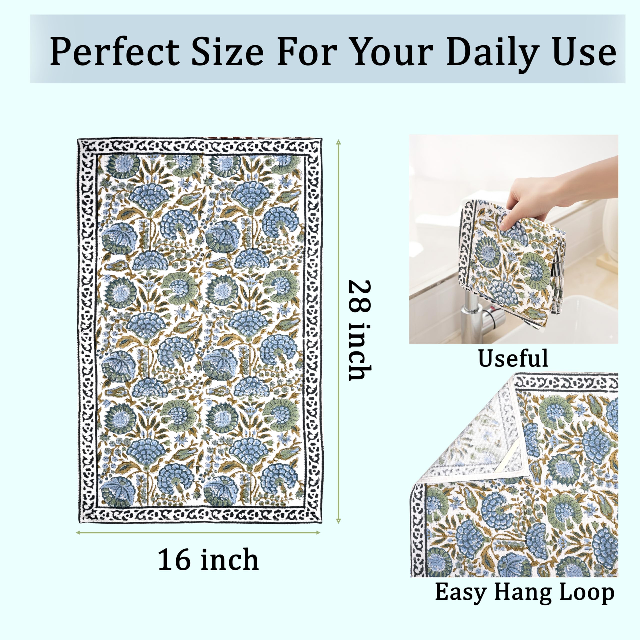 Ridhi waffle towel shows high absorbency for quick dish drying.