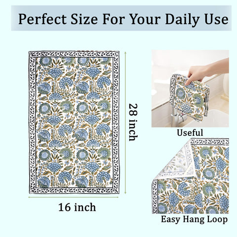 Ridhi waffle towel shows high absorbency for quick dish drying.