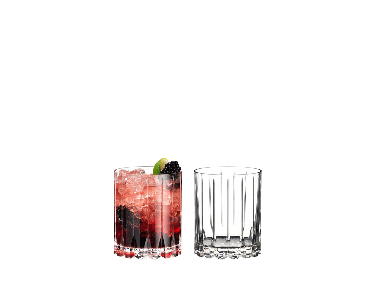 Riedel Double Rocks Glass, 2pc set, ideal for cocktails served with large-format ice.
