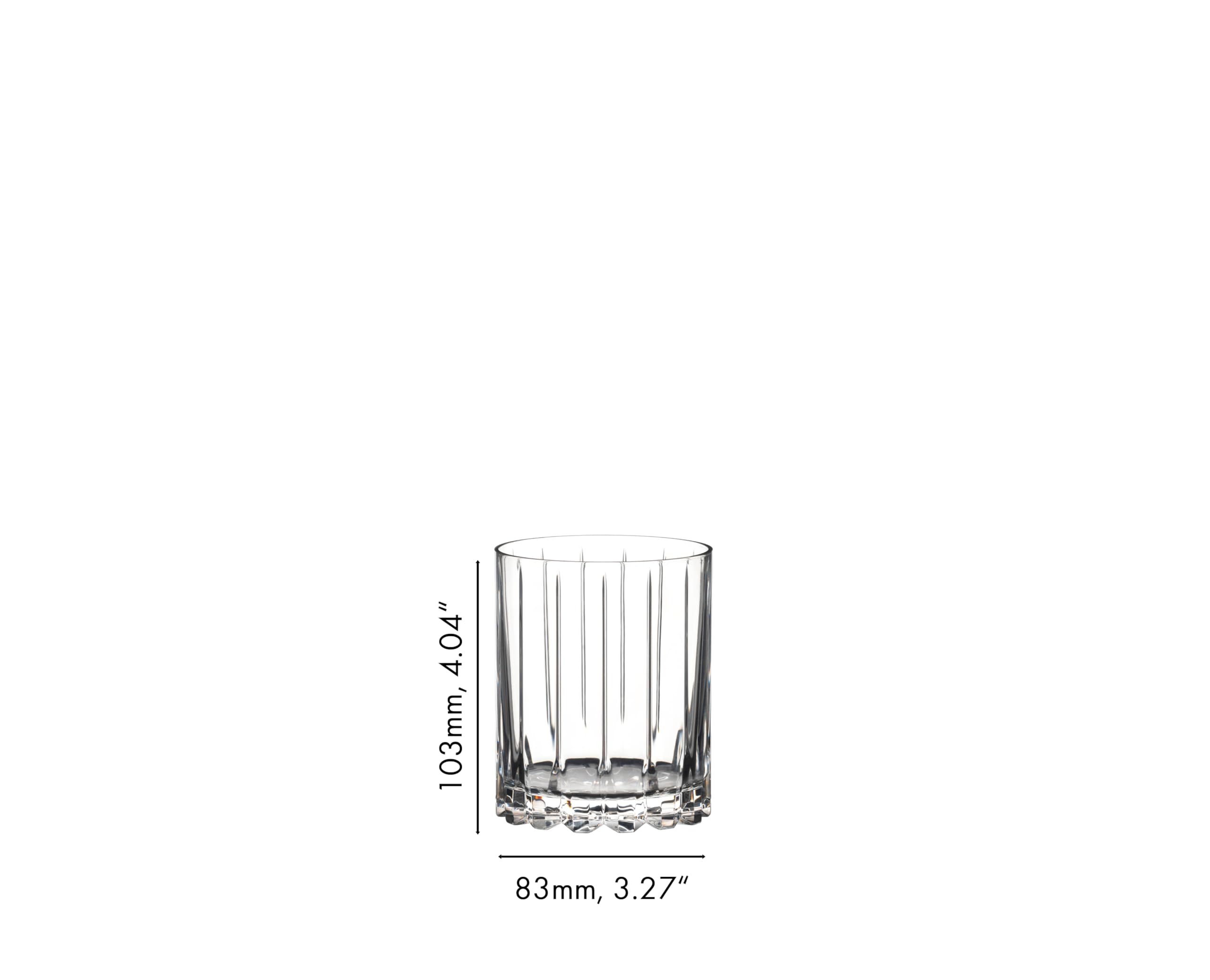 Riedel double rocks glass highlighting ice-friendly design for cocktails.