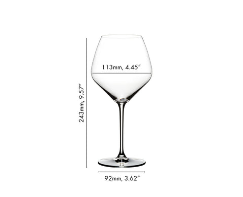 Riedel Extreme Pinot Noir glass reflects light to highlight color.
