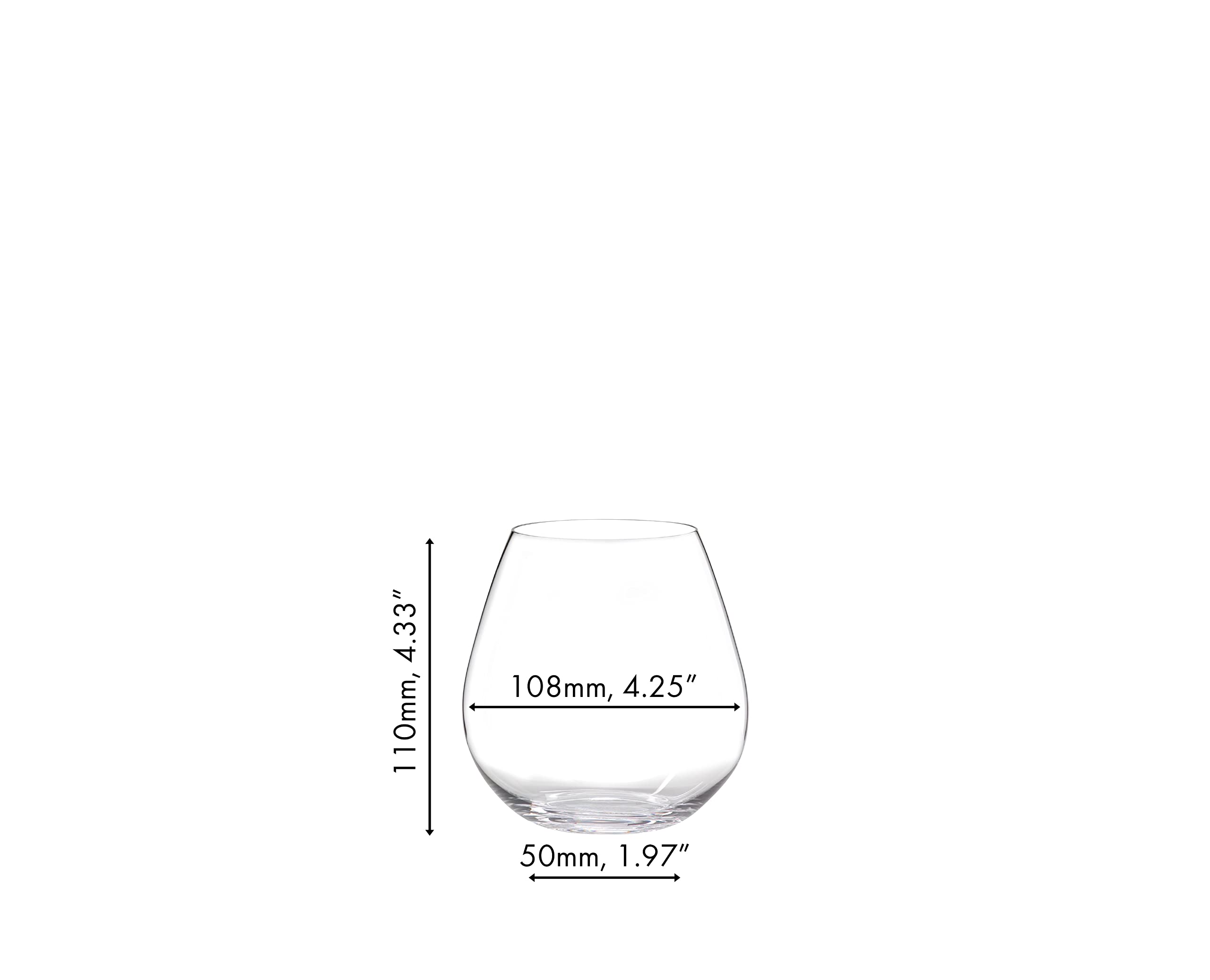 Riedel The O Pinot/Nebbiolo 24-ounce capacity suited for generous pours.
