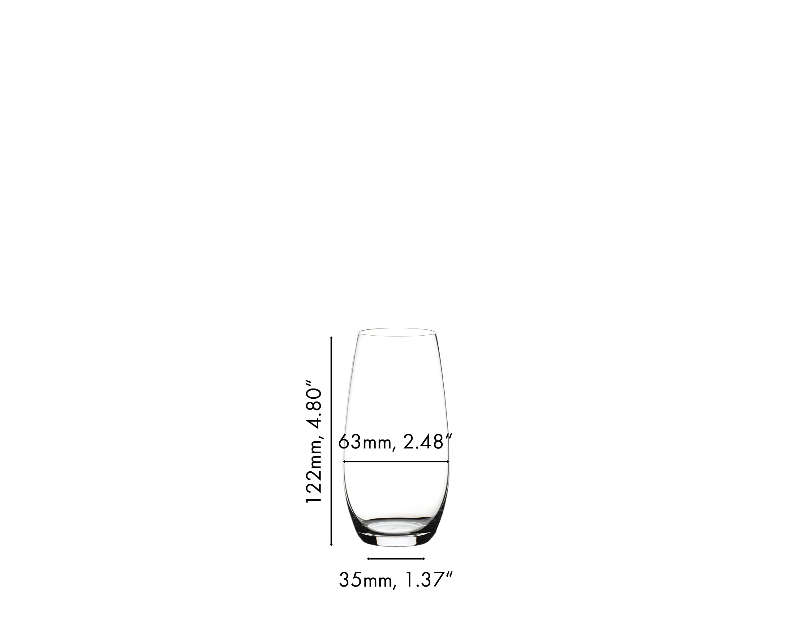 Riedel O wine tumbler everyday use suitable for light, dry champagnes.
