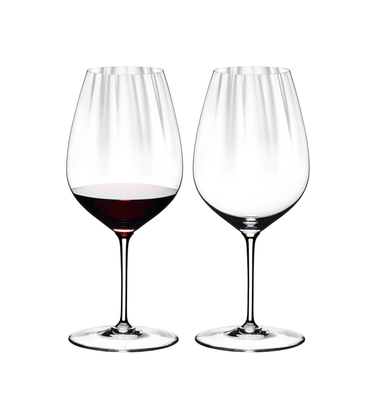 Riedel Performance Cabernet Merlot glass set highlighting wine aroma and structure for red wines.