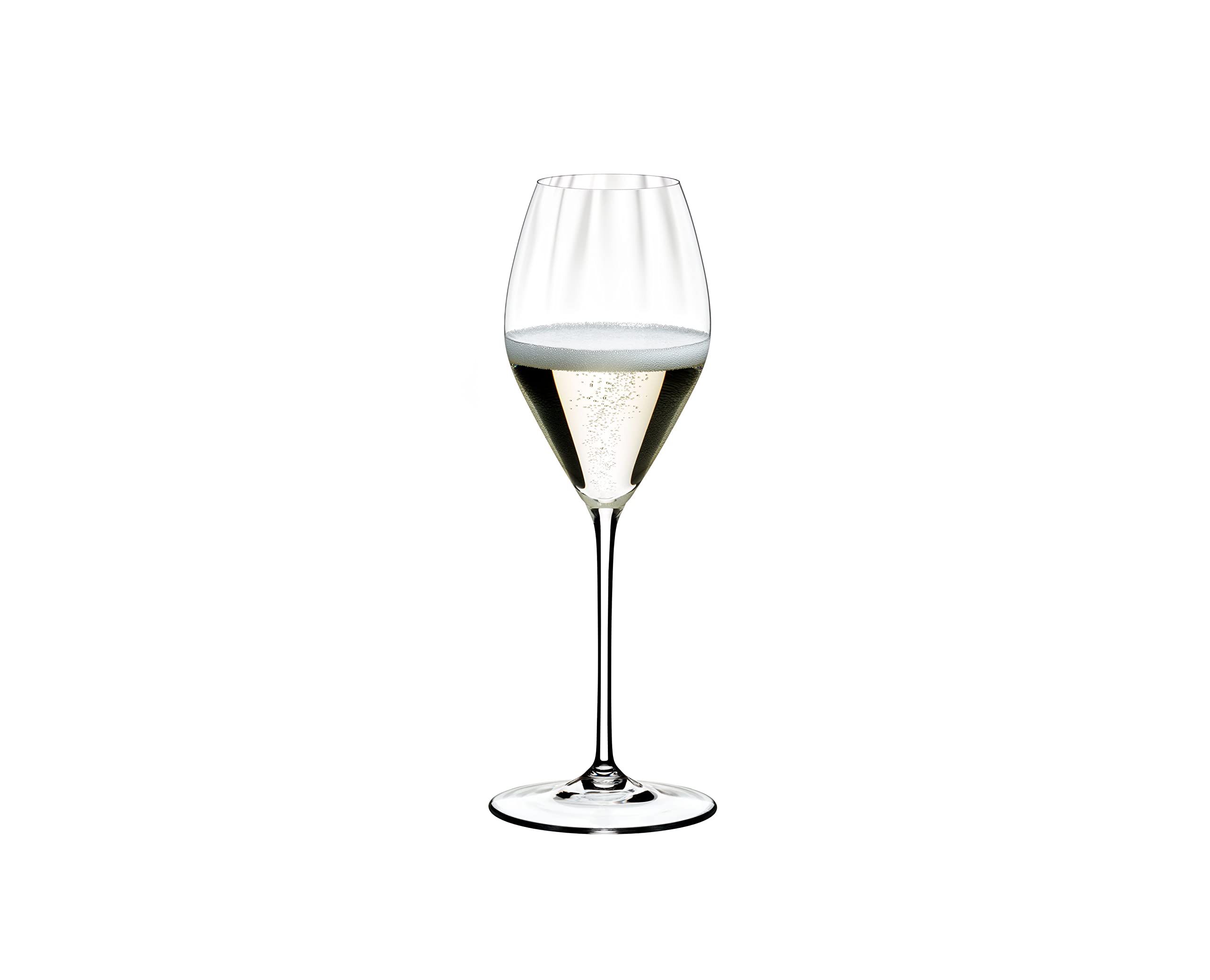 Riedel Performance glass is clear crystal and dishwasher safe.