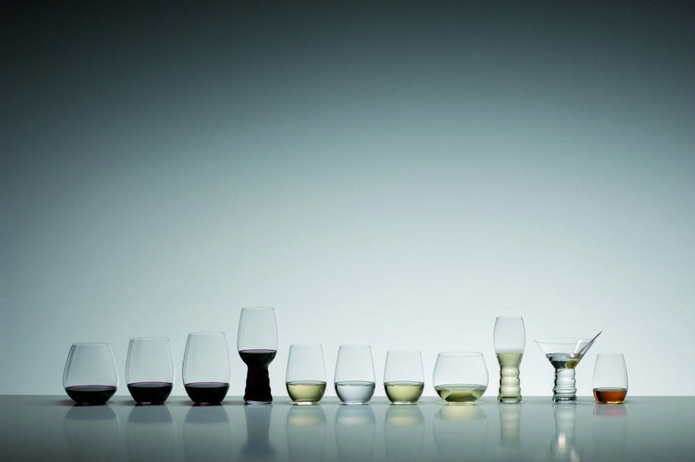 Riedel The O crystal glass provides clarity to reveal wine hues.