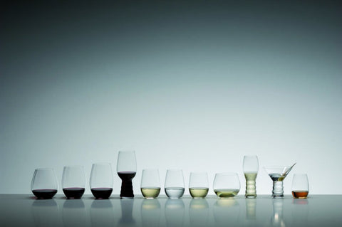 Riedel The O crystal glass provides clarity to reveal wine hues.