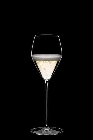 Riedel Veloce designed for champagne and sparkling wines with elegant versatility.