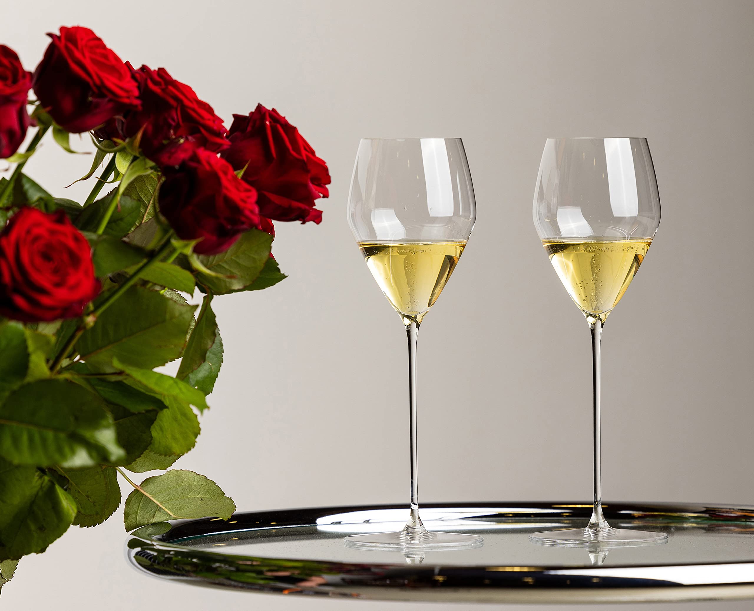Riedel Veloce champagne glass with a thinner bowl for focused aromas.