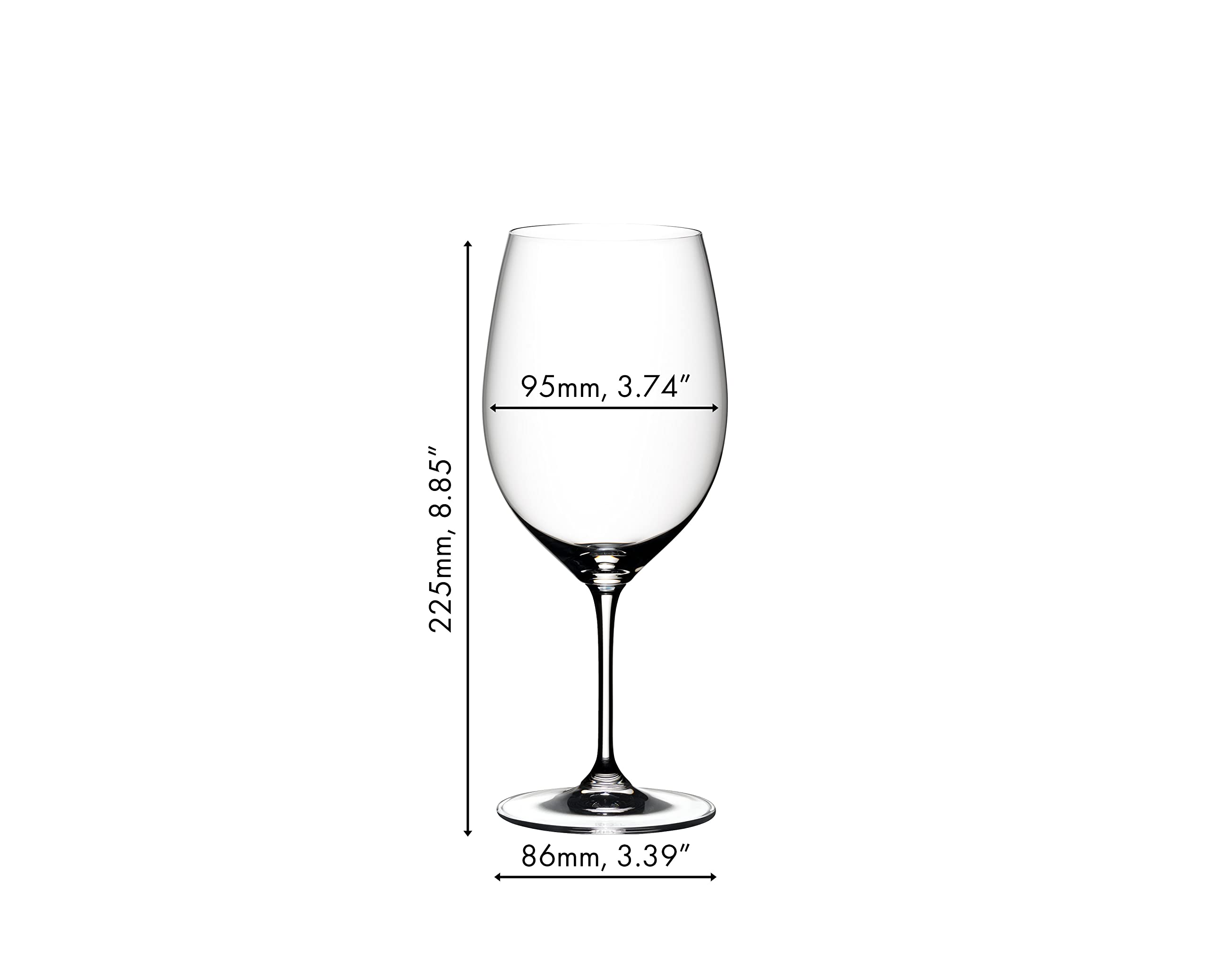 Riedel Vinum highlights fruit-forward notes in Cabernet Sauvignon and Merlot.