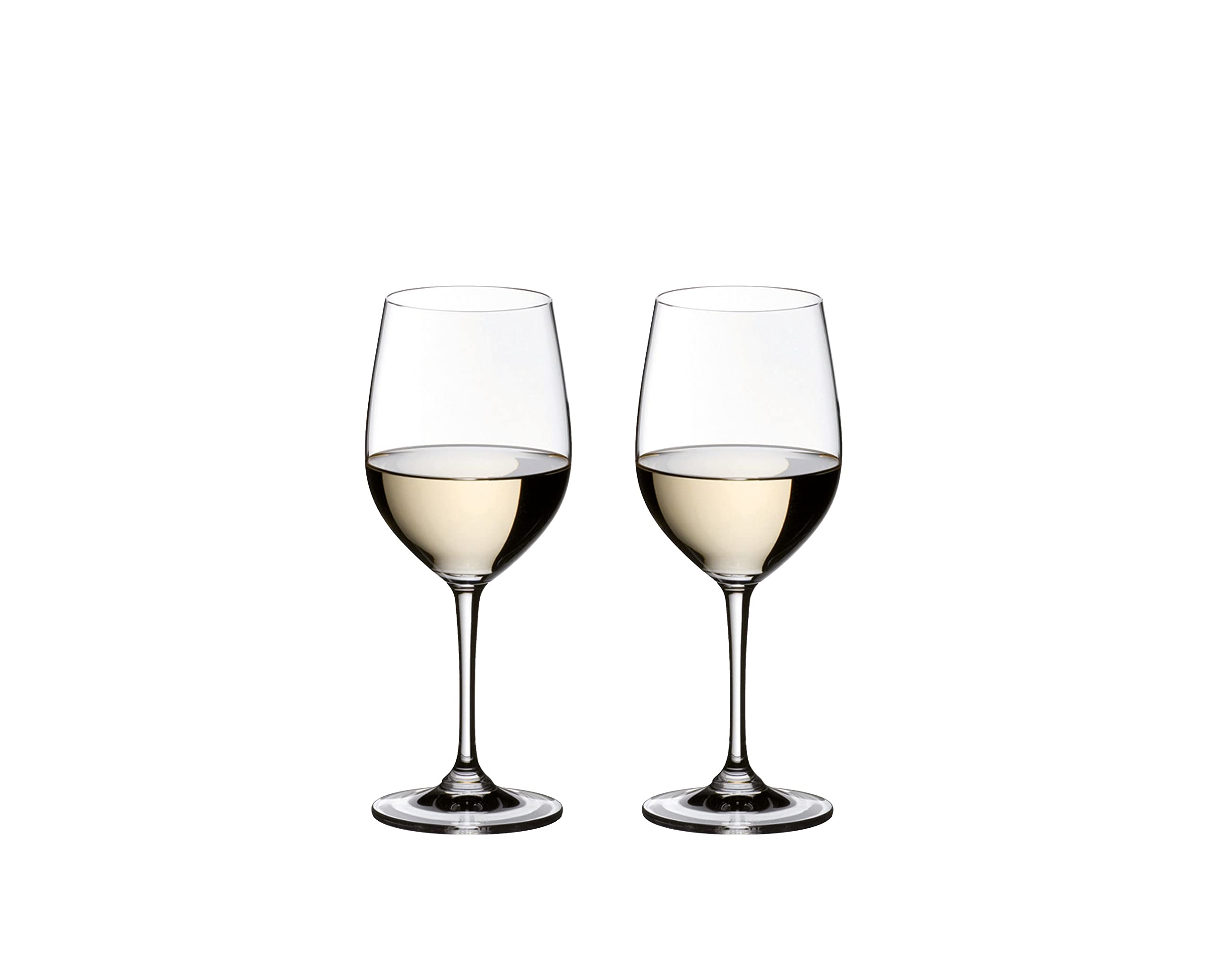 Riedel Vinum Viognier Chardonnay glass front view shows elegant wine presentation