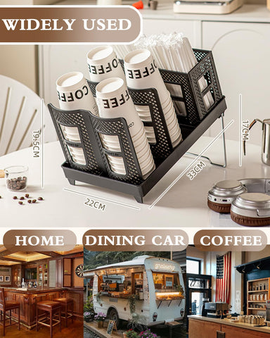 Riiriou organizer on a kitchen counter reduces clutter and spills.