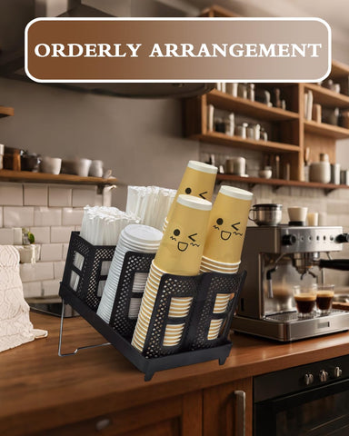 Riiriou organizer fits 8-22 oz cups for versatile serving.