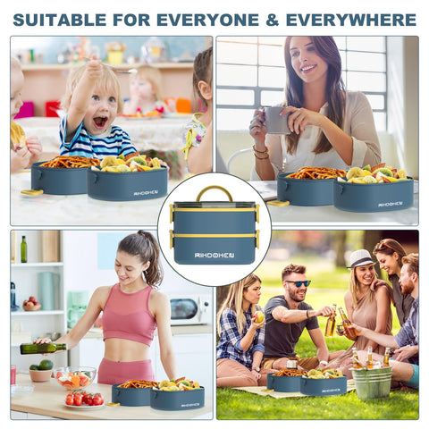 RIKDOKEN large-capacity 64oz design fits bigger meals for adults.