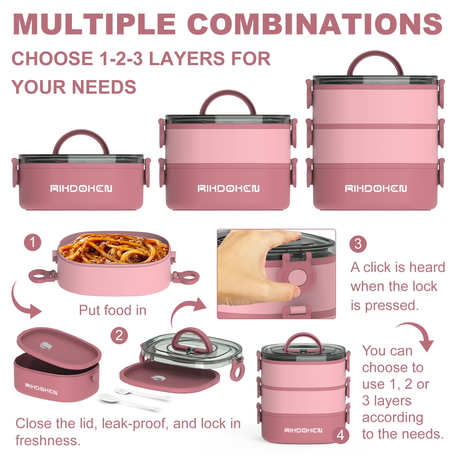 RIKDOKEN microwave-safe lunch box for quick reheating at work.