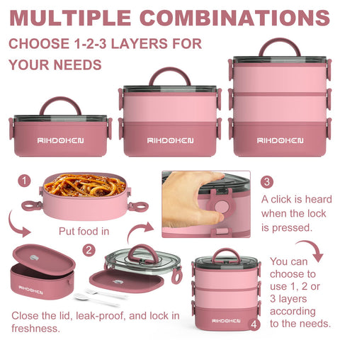 RIKDOKEN microwave-safe lunch box for quick reheating at work.