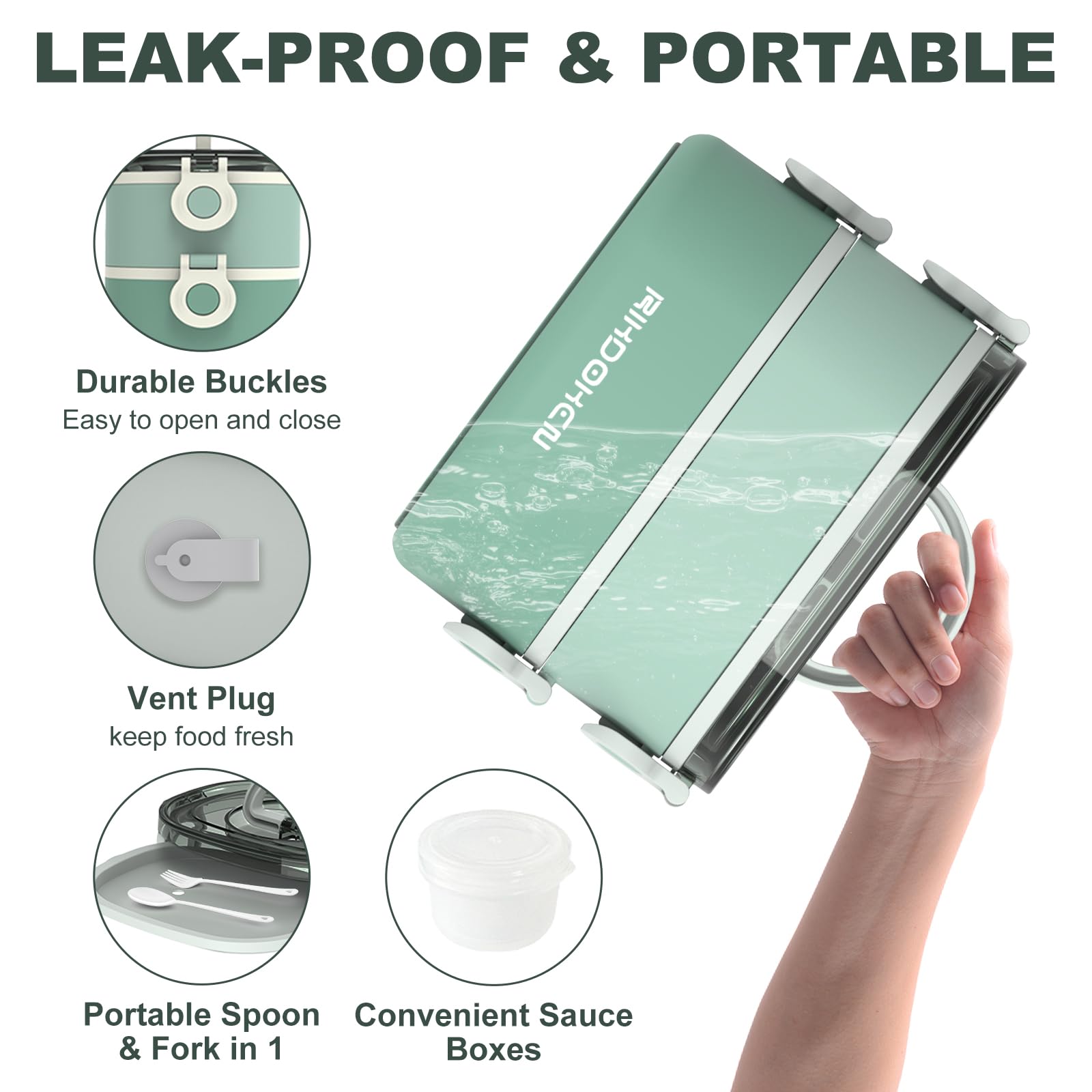 RIKDOKEN lunch box suitable for freezer storage of prepared meals.