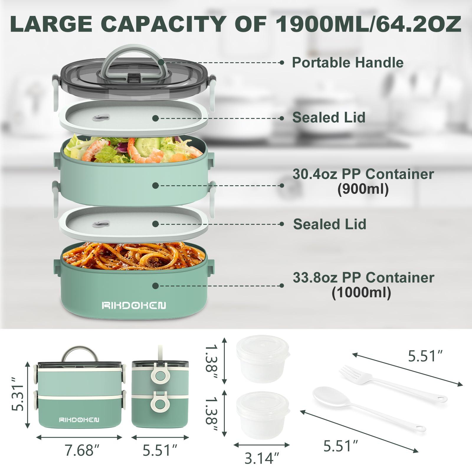 RIKDOKEN lunch box in microwave-safe configuration for quick reheats.