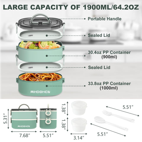 RIKDOKEN lunch box in microwave-safe configuration for quick reheats.