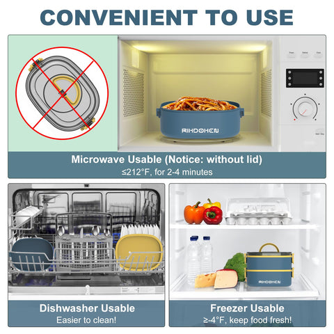 RIKDOKEN microwave-safe base for quick reheats; lid stays out.