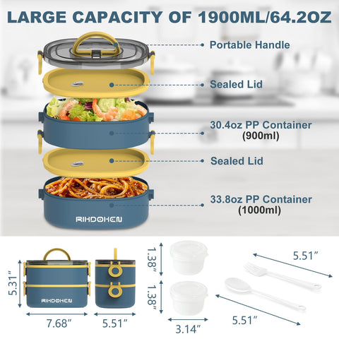 RIKDOKEN stackable bento box saves space in bags and meals.