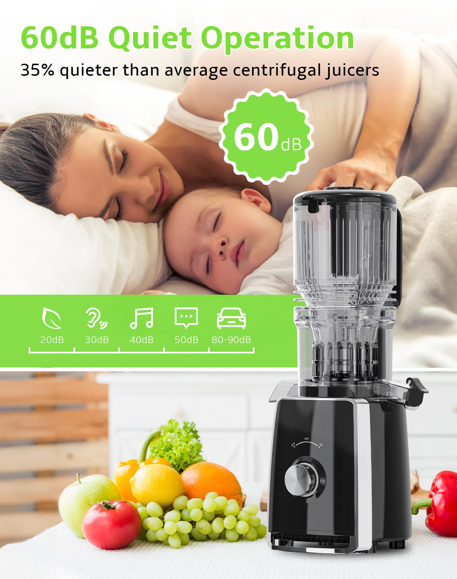Rilara yields dry pulp for easier waste management and cleaner juicing routines.