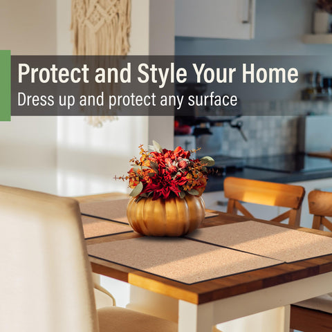 RIMONA'S durable natural cork placemats resist wear and tear over time.