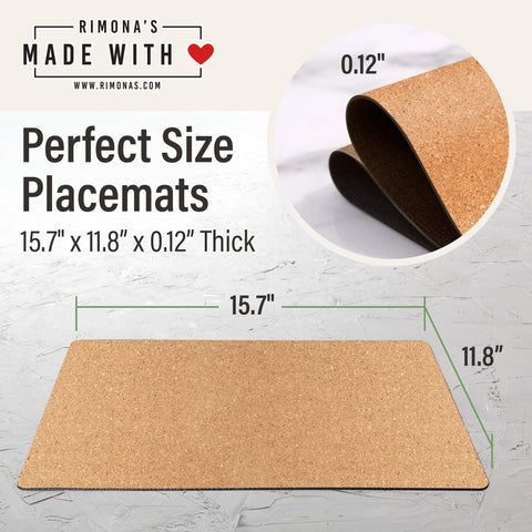RIMONA'S 15.7 by 11.8 inch placemats fit most dining tables.