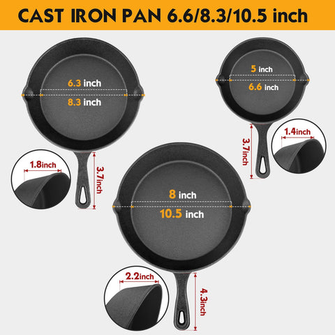 Rincentd 8-inch skillet with handle delivers steady browning and versatile stove-to-oven use.