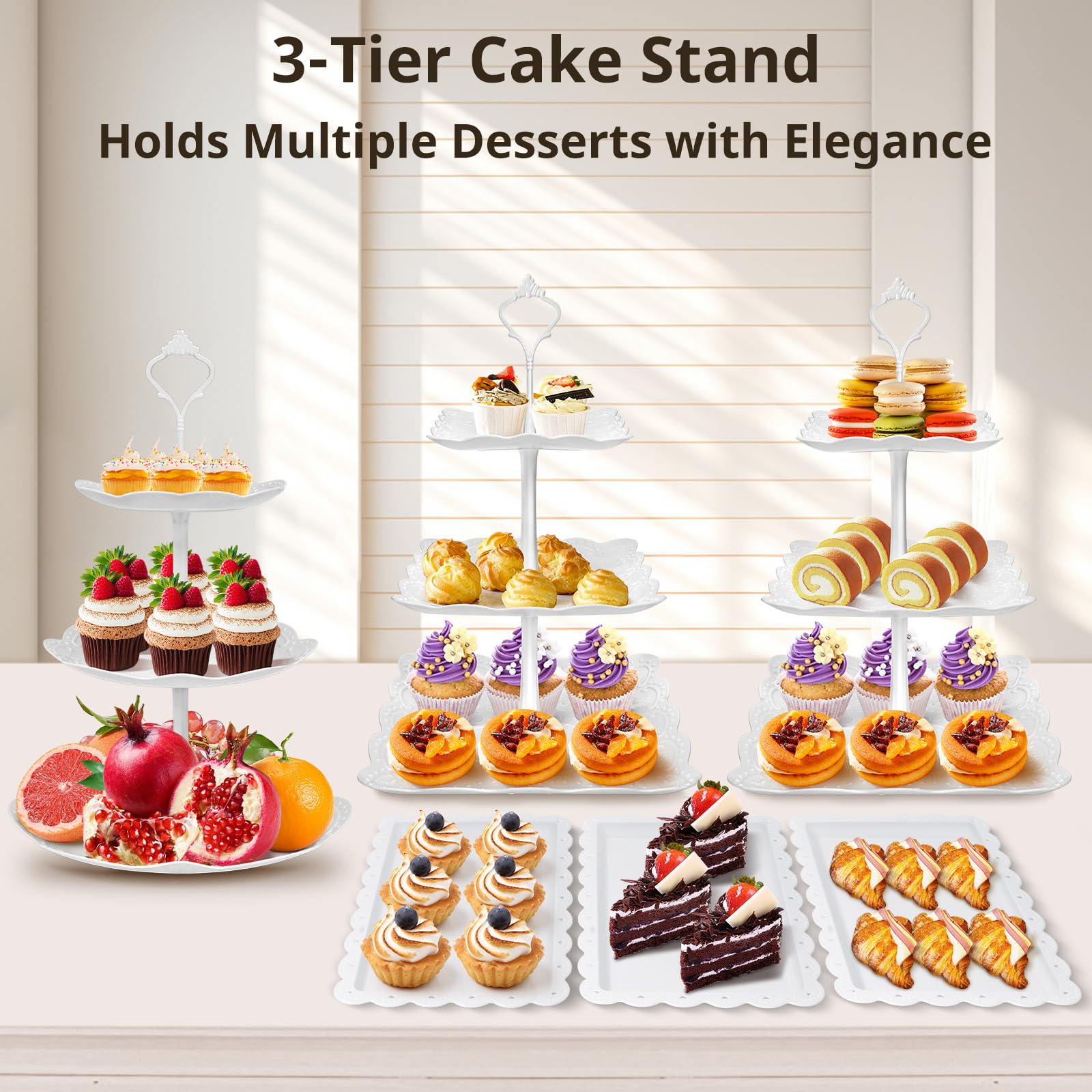 Rindoujin rectangular serving trays neatly display assorted treats
